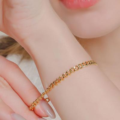 J.Lauren Italy Cable Chain Gold Silver Bracelet B0963