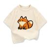 Original Design Kids ShortSleeve t shirts Cute Cartoon fox Childrens Summer Pure Cotton Loose Tees Boys Girls Casual Tee Tops
