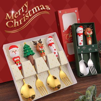 Set Grande di Peluche Natalizi Cucchiaio e Forchetta - Design Babbo Natale e Albero