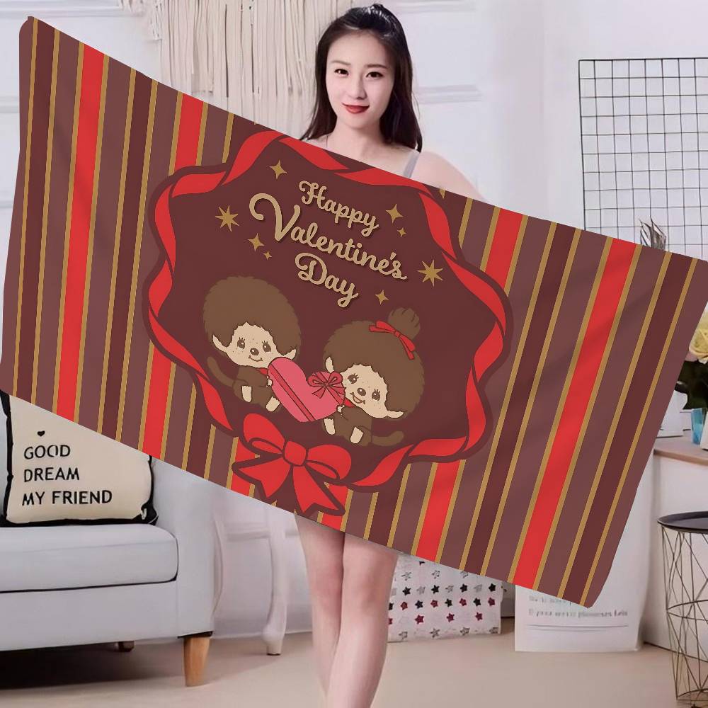 Popular Cute M-Monchhichi Beach Towel Colorful Bath Towels For Girl Microfiber Quick Dry Sand Free Beach Yoga Spa