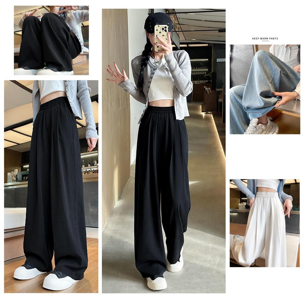 Denim Plus Κομψό Casual Ελαστικό Ψηλό Φαρδύ Καθημερινά Γυναικεία Παντελόνια Φαρδιά Πόδια, Μεγέθη, Στυλ, Μέση, Μέση, Εφαρμογή, Αδυνατίσματος, Επιμήκυνση Ποδιών, Φορέματα,