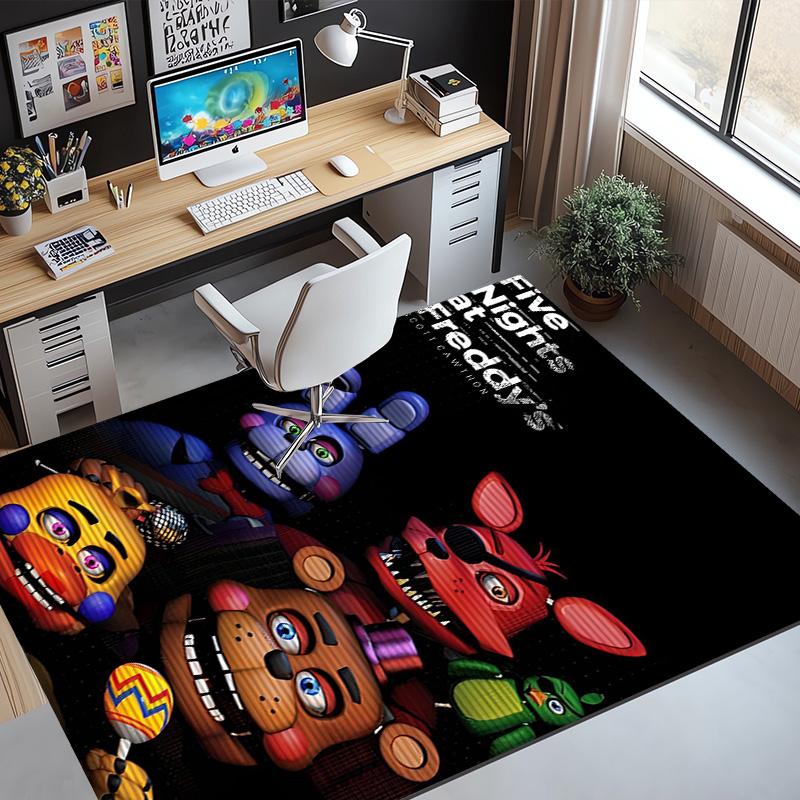 Five Nights at Freddy's Pattern Rug, Indoor/Outdoor Mat, for Picnic, Gameroom, Bedroom, Office, Living Room, Home Decor Carpet, Birthday Gift