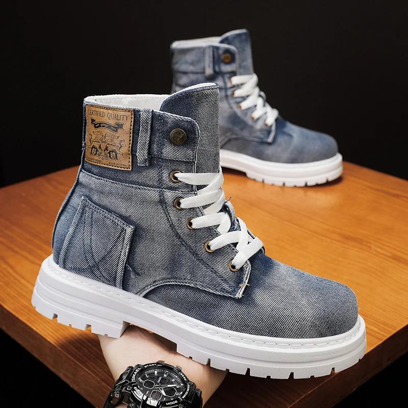 Las Zapatillas Retro de Lona de Caña Alta para Hombre son Modernas Versátiles, Ligeras y para Exteriores con Cordones de Caña Alta 2024 Nuevo Talla39-44