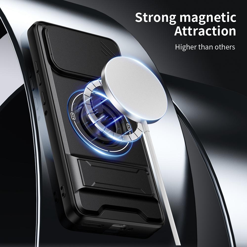 KEYSION Magnetic Phone Case for Motorola MOTO Edge 70 5G Slide Camera Protection Upright Kickstand 360° Ring Shockproof Cover
