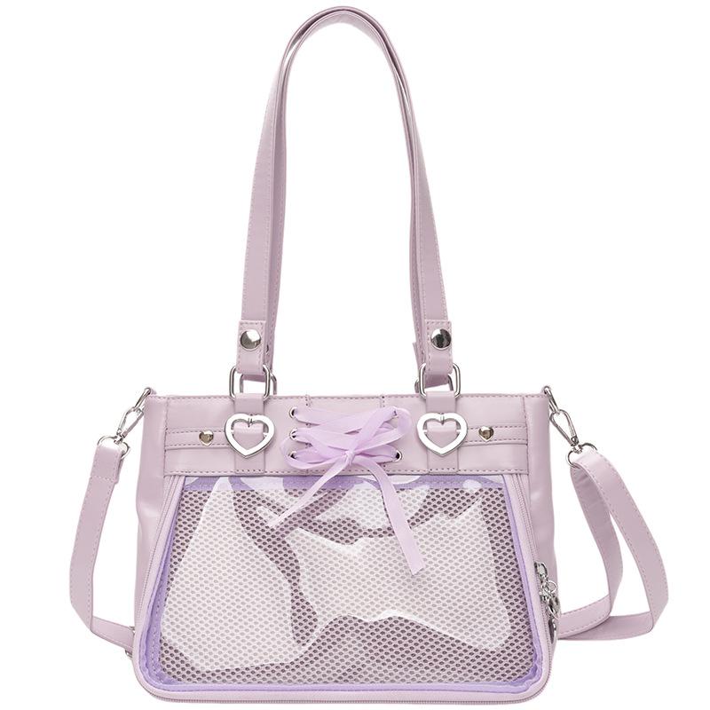 Large Capacity Ita Bag Tote Bag Women's Fashion Versatile Crossbody Bag Student Transparent JK Handbag Shoulder Bag