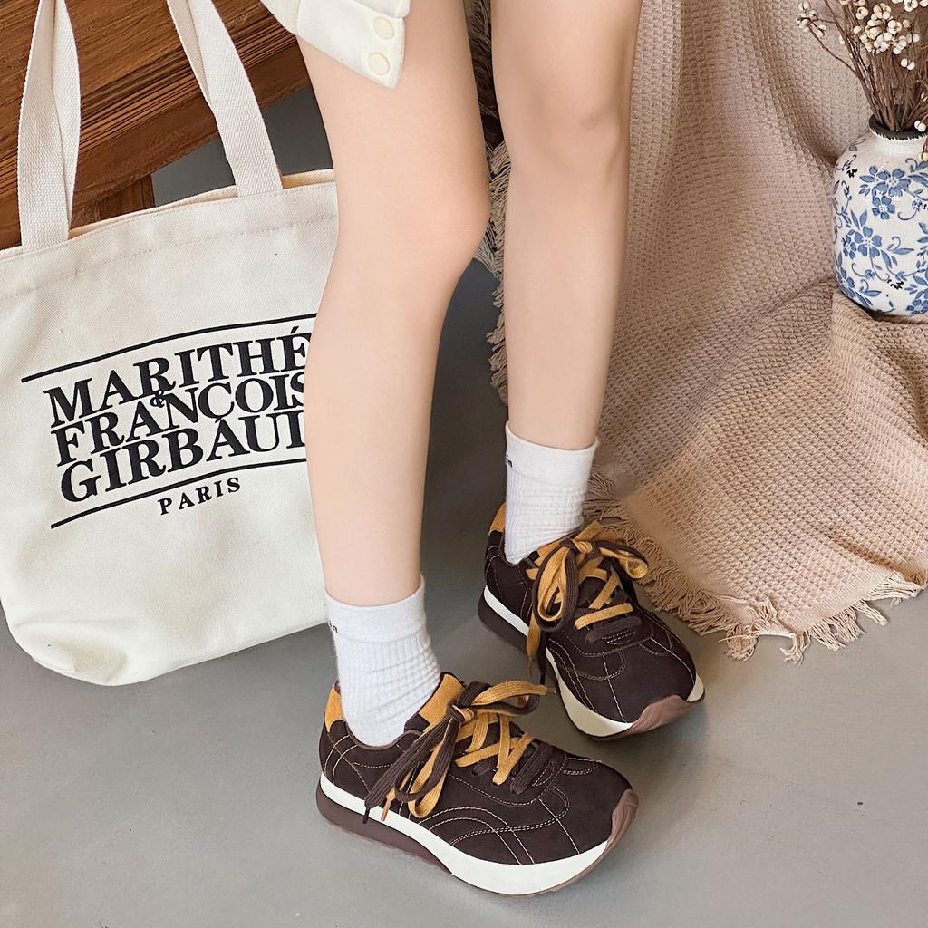 Leather retro German training shoes women's shoes new autumn versatile platform sports and leisure board shoes women's Forrest Gump shoes