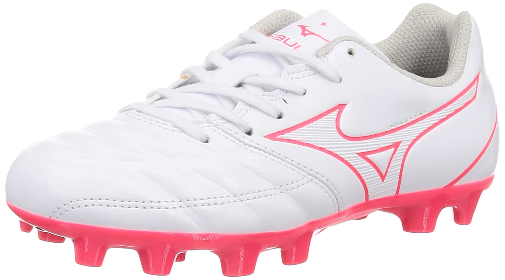 Футбольные шиповки Mizuno Rebula Cup Select Jr, 3E, Белый/Розовый, 19,0 см,
