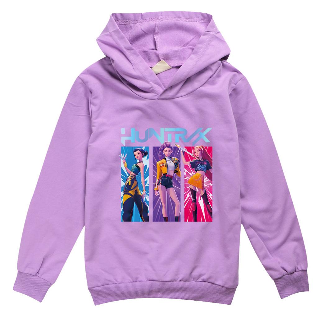 Dziecięce Dziewczęce Anime Kreskówka K-Pop Rumi Zoey Mira Nadrukowane Codzienne Bluzy z Długim Rękawem z Kapturem