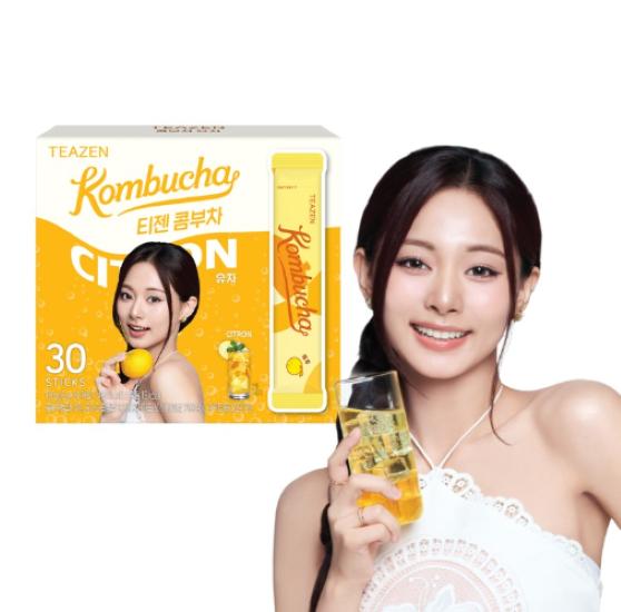 Teazen Kombucha 30 Sticks TWICE Fotokarten Edition | Koreanisches Getränkepulver mit zufälliger Fotokarte
