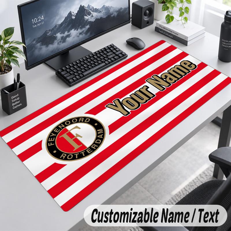 Feyenoord Personalized Large Mouse Pad Custom Name Text Extended Desk Mat Gaming Mousepad