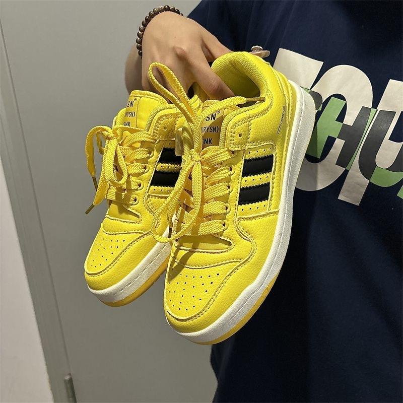School Season Students Casual Male and Female Couples White Shoes Tide Korean Version Ins Street Shooting Harajuku Retro Sports Board Shoes Autumn