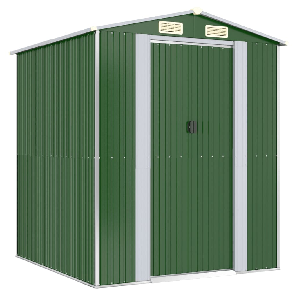 Vidaxl Garden Shed, Green, 192X191X223 Cm, Galvanized Steel