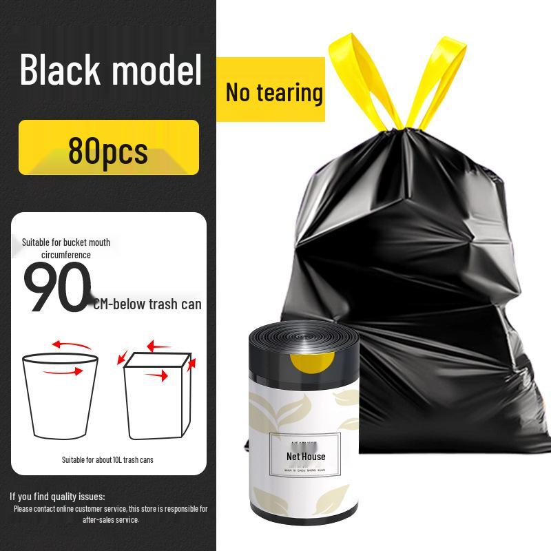 Thickened Tear-Free Large Drawstring Trash Bags for Household Use
