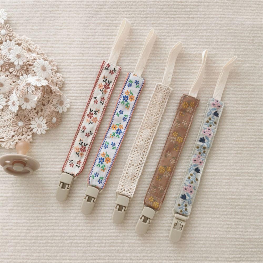 Adjustable Soother Holder Ethnic Style Nipple Holder Clips Cute Baby Cloth Pacifier Chain  Baby