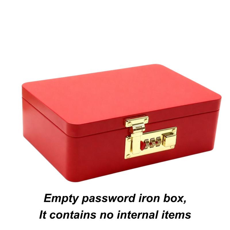 

1 шт. Копилка-органайзер с замком Жестяная коробка Кодовый замок Копилка для денег Коробка для сокровищ Для наличных Долларов Центов Подарок ребенку красный