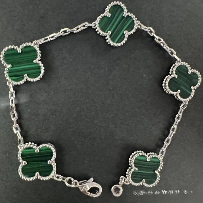 Exquisite Four-leaf Clover Bracelet for Women Five-flower Bracelet Double-sided Natural White Mother-of-pearl and Carnelian Bracelet