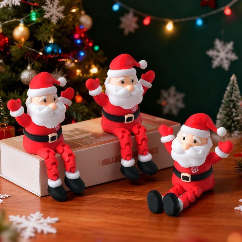 Water-resistant Santa Claus Dangling Leg Figurine Desktop Edge Ornament for Xmas Outdoor Patio Decor Gift