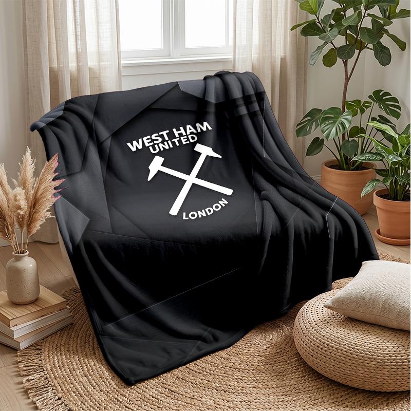 Coperta in Flanella con Stampa West Ham United, Morbida Calda Leggera Coperta da Divano Letto Campeggio