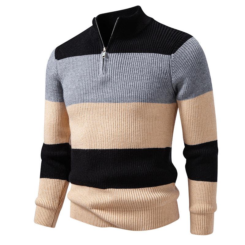 Quarter Zip Sweater for Men Fall Winter Slim Fit Knit Mock Neck Half Zip Long Sleeve Ribbed Sweaters Men's Business Casual Warm Golf Pullover Tops