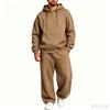 Men's Casual Tracksuit Set Hooded Full Zip Long Sleeve Hoodie Wide Leg Pants Solid Color