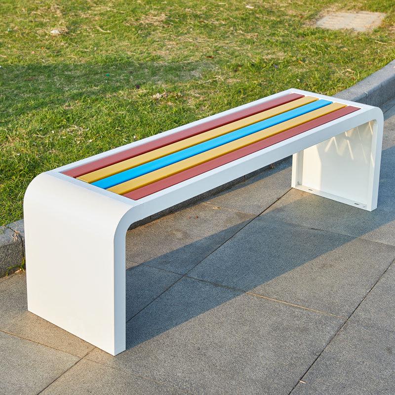 Stainless Steel Outdoor Park Bench with Iron Frame for Leisure Seating