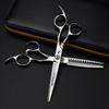 6.0-inch Napson Offset Thinning & Serrated Hairdressing Scissors with Carved Screws