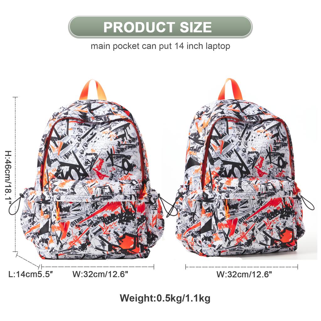 Mochila Escolar para Portátil Negra Impermeable Mochila para Libros, Mochilas Casuales Ligeras de Viaje Trabajo para Hombre Mujer Universidad Adolescentes