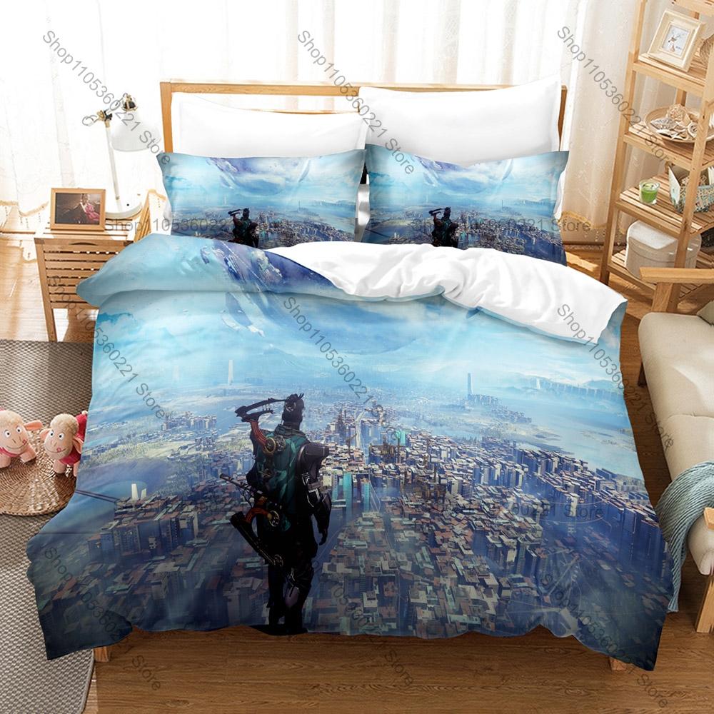 Destiny 2 Guardian Hunter Titan Warlock Space Alien Planet Sci-Fi Multiplayer Shooter Game Bedding Set Duvet Cover 2 Pillowcases