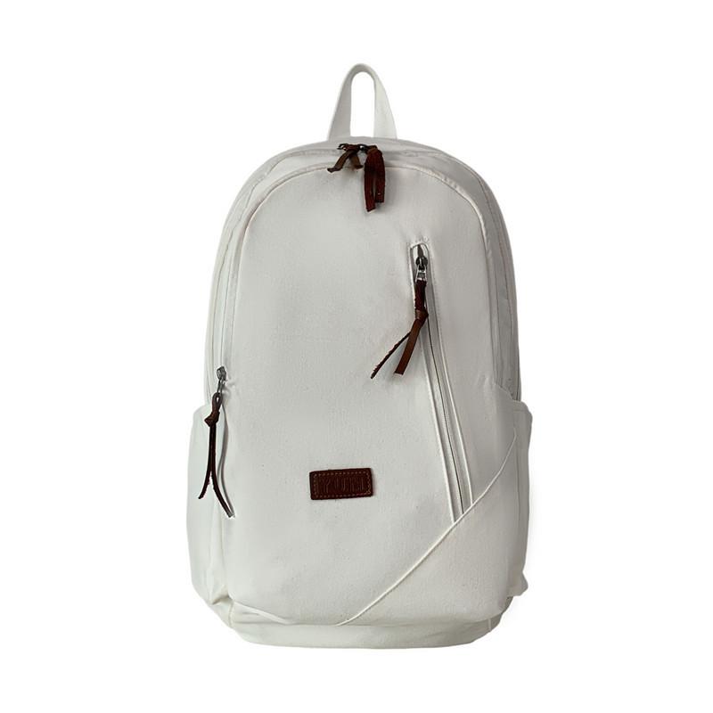 

Женский рюкзак Ретро-рюкзак для школьников Женский однотонный школьный рюкзак большой вместимости Дорожный рюкзак Офисная компьютерная сумка белый