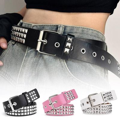 Waist Belt Rock and Roll Buckle for Cowboy Cowgirl Studded Belt, Y2K Belt Gothic Belts Punk Rock with Rivet Belts Women Men