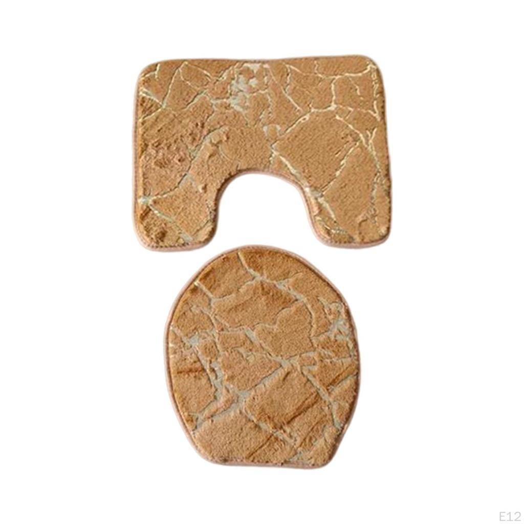 3 Pack Toilet Seat Cushion Sets Decorations Non-slip Breathable Water-absorbent Washable Bath Mat