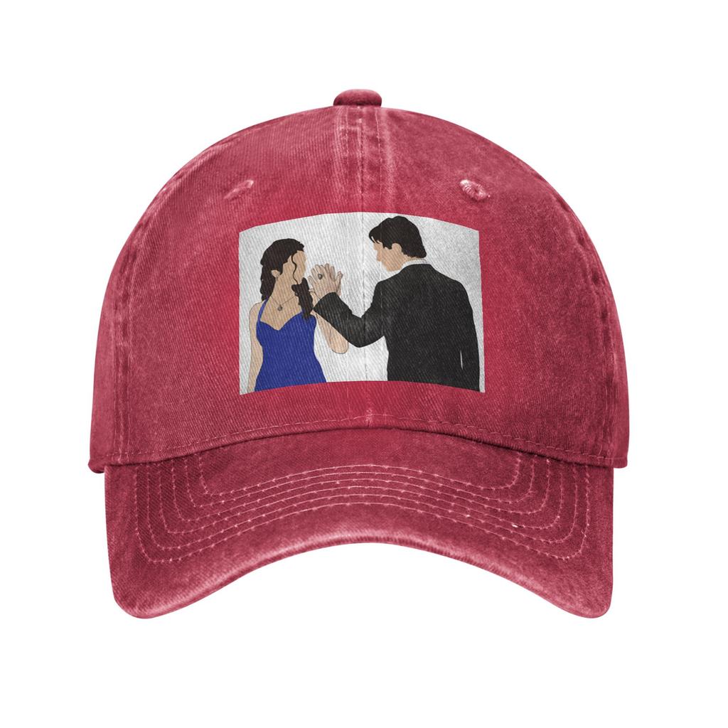 The Vampire Diaries Damon Salvatore And Elena Denim Fabric Cap Casual Baseball Caps Adjustable Hat Summer Unisex Baseball Hats