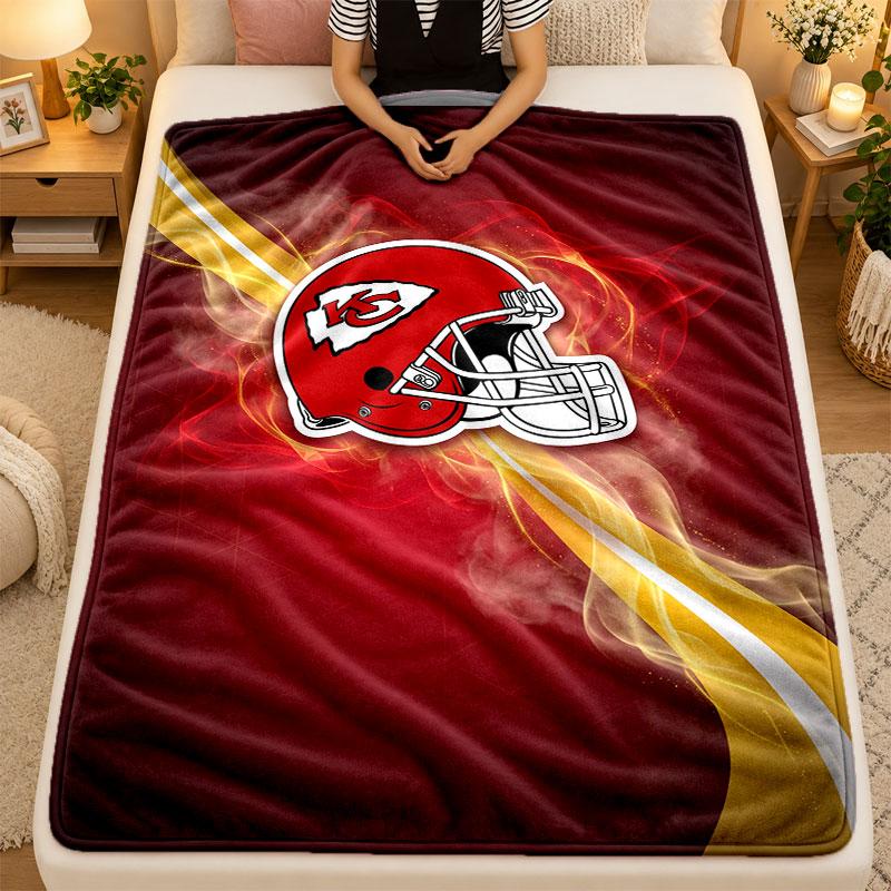 Flannel BlanketKansas City Chiefs Warm Soft Throw Blanket for Indoor Sofa Bed Living Room Use