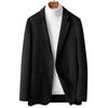 Men's Handmade Double-Sided Wool Suit - Autumn/Winter 2023, Single-Breasted, Solid Color - For Middle-Aged and Young Men.