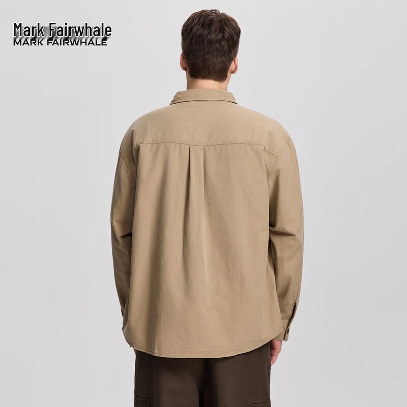 Mark Fairwhale Men's American Retro Apricot Lyocell Long-Sleeve Work Shirt