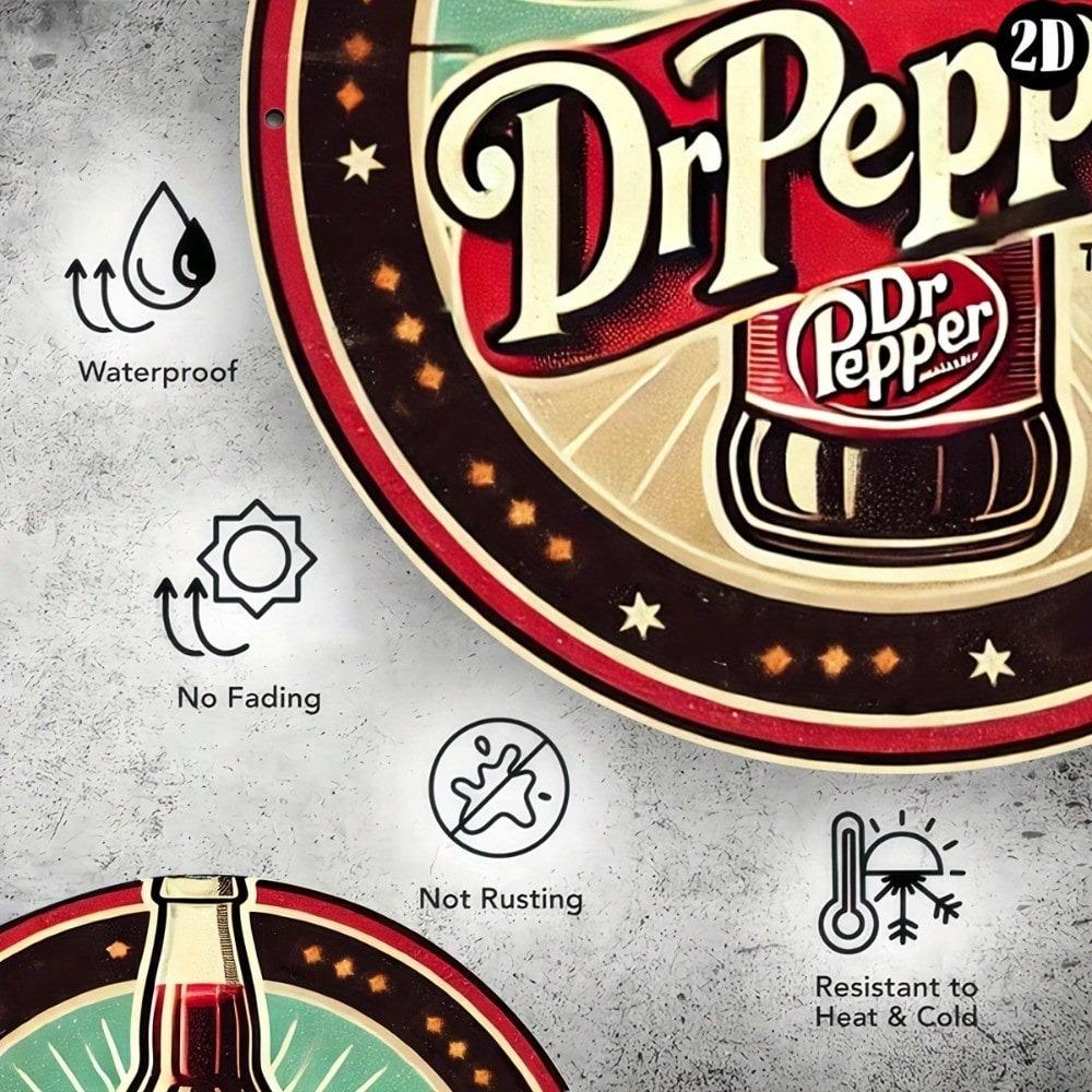 Dr Pepper Vintage Kovové Nástěnné Umění Retro Kuchyňský Barový Znak Dekorace Nerezavějící