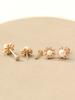 Minimalpiercing 14K Internal Pearl Cubic Flower Labret Piercing