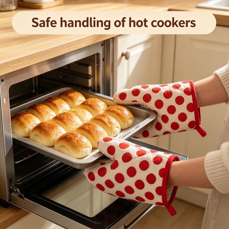 Cotton Oven Glove Single Kitchen Hand Cover for Hot Dishes, Baking Trays, Warm Bowls, Daily Reheating, and Home Use