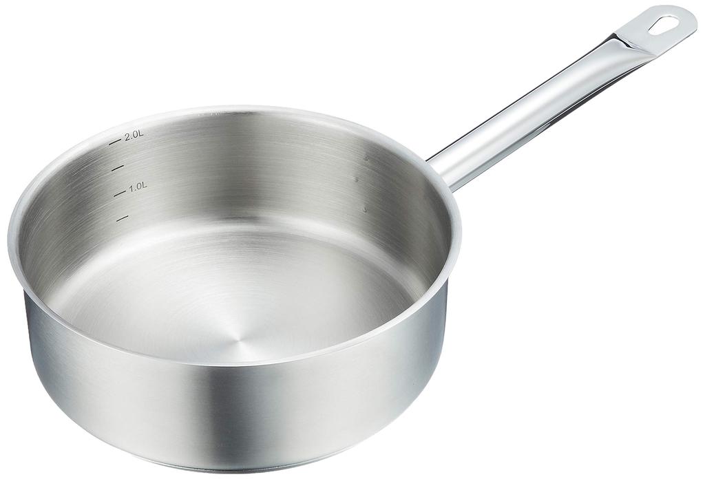 EBM 18-8 Pro Chef IH Shallow Saucepan, 20cm, Without Lid