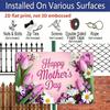 2D Flat, 1pc "Happy Mother's Day" Tulip & Daisy Floral Plaque, 12"×8" - Pink & Purple Flower Decor Sign - Aluminium Wall Hanging Decoration, Sweet