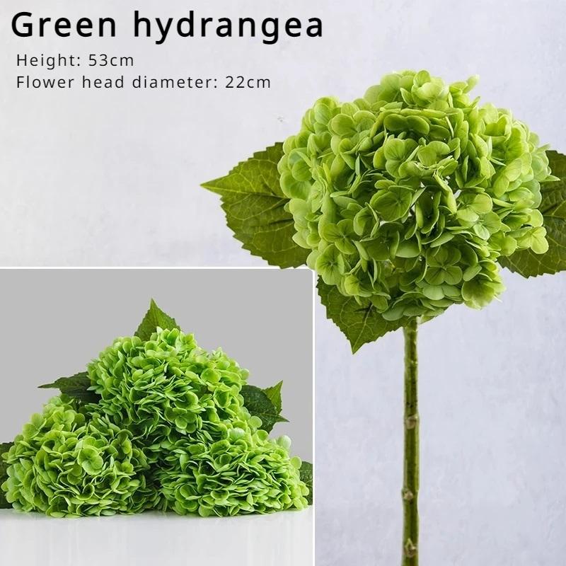 3D Latex  Artificial Hydrangea Branches Big Hydrangea Flower Real Touch Artificial Flowers Home Table Office Wedding Decoration