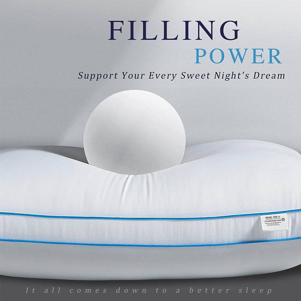 Pillow Polyester Pillow with Microfiber Standard Size Neck Pillow Hypoallergenic Ergonomic for Sleeping Neck Shoulder Pain Relief