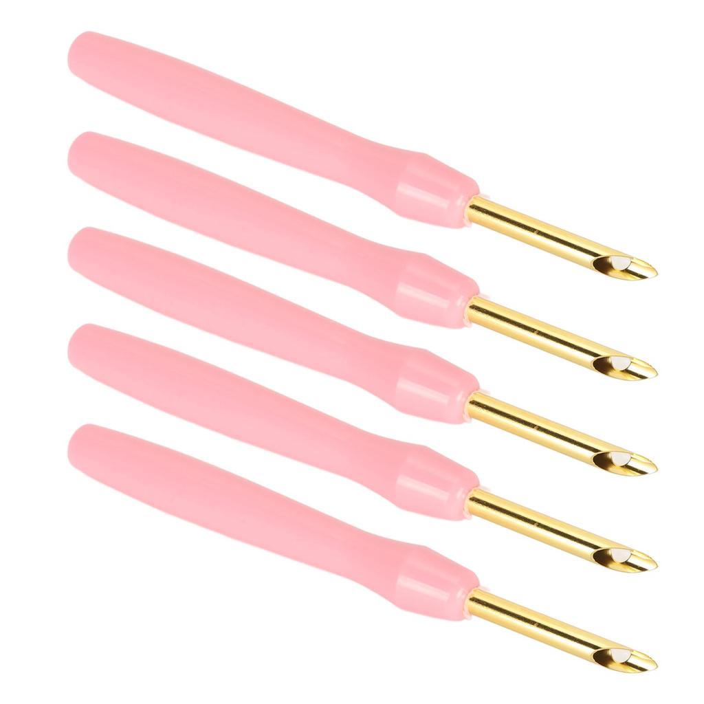 5pcs Punch Needle Ergonomic Handle 5.0mm Punch Needle Pen for Sewing Embroidery Craft Pink