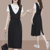 European Summer 2022 Slimming Casual Two-Piece Look Suspender Dress - Women's Fashion