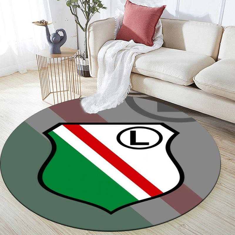 Legia Warsaw pattern round rug,Carpet Rug for Living Room Bedroom Playroom ,Non-slip Floor Mat,Holiday Gifts and Birthday Gifts.