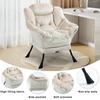Lazy Chair, Relaxing Chair with Metal Frame and a Side Pocket, Simple Style Comfy Chairs for Bedrooms Living Room Balcony
