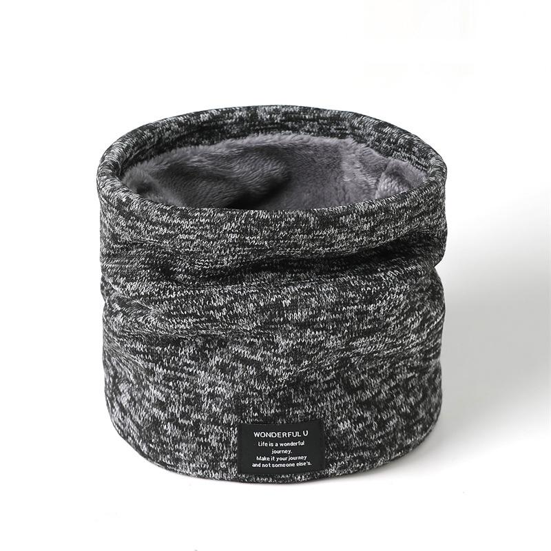 Men's Knitted Velvet Neck Cover Winter Warmth Protection Scarf Women's High Yarn New Versatile Korean Edition