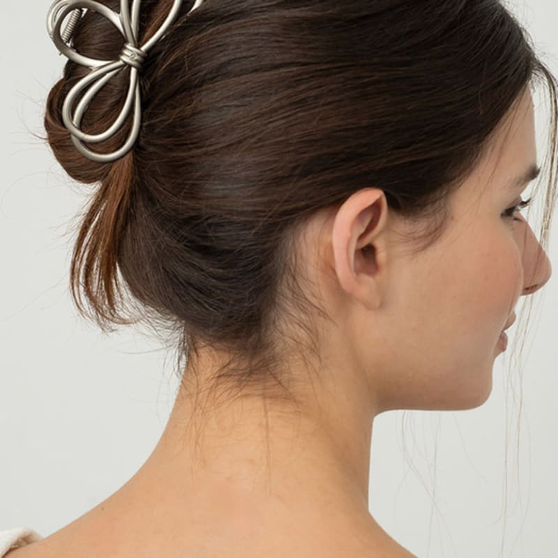 

Ssecondo Multi metal ribbon hair claw clip_6 colors Metal silver