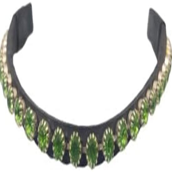 

Green Crystal Stone Leather Bridle Brow-Band Soft and Luxury Eye-catching Best Choice for Horse. Extra Full (45 cm) чёрный