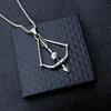 Personalized Bow And Arrow Titanium Steel Necklace Pendant, Fashionable Retro Cross Flower Pendant Jewelry
